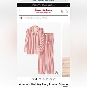 Hanna Andersson Red and White Striped Pajama Set